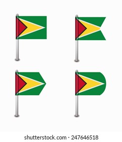 design set of four flags Guyana