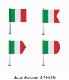 design set of four flags Italy