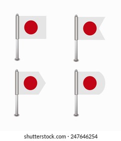 design set of four flags Japan