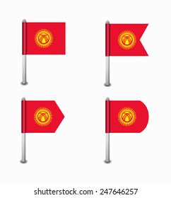 design set of four flags Kyrgyzstan