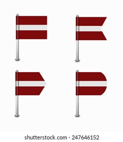 design set of four flags Latvia