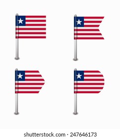 design set of four flags Liberia