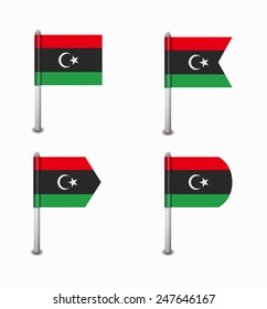 design set of four flags Libya
