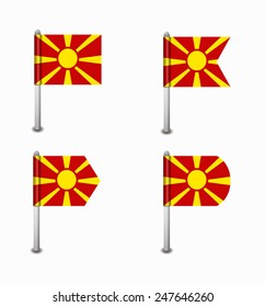 design set of four flags Macedonia