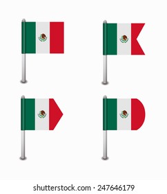 design set of four flags Mexico