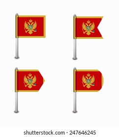 design set of four flags Montenegro