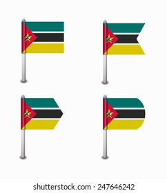 design set of four flags Mozambique