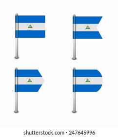 design set of four flags Nicaragua