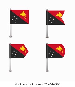 design set of four flags Papua New Guinea