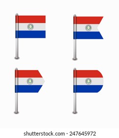design set of four flags Paraguay