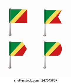 design set of four flags Republic of the Congo