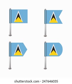 design set of four flags Saint Lucia