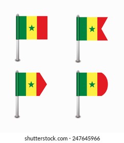 design set of four flags Senegal
