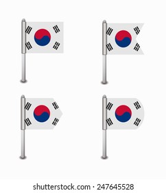 design set of four flags South Korea