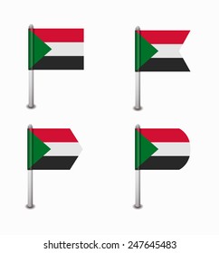 design set of four flags Sudan