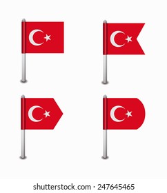 design set of four flags Turkey