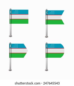 design set of four flags Uzbekistan