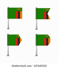 design set of four flags Zambia