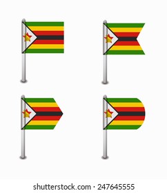design set of four flags Zimbabwe