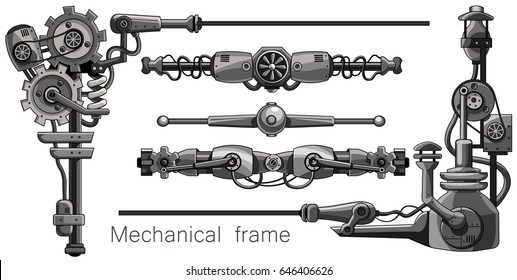 Design set of gears. Elements for frame assembly