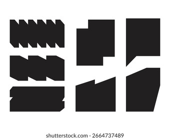 Design set icon shape element futuristic solid isolated on white background