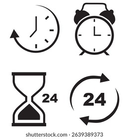 design set icon time. clock. alarm. stopwatch