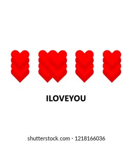 Design set love heart vector logo element. Abstract love heart logotype