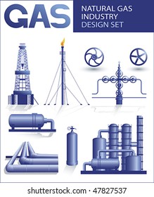 Design set of natural gas industry vector images