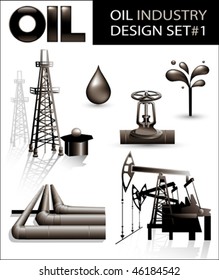 Design set of oil industry vector images (1).