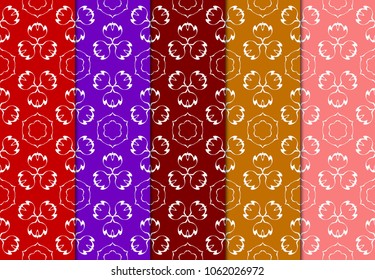 Design of a set seamless with a Geometric Flower Pattern of Mandala. Vector illustration. color