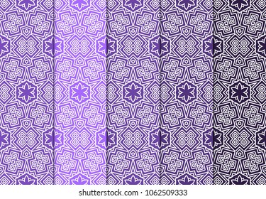 Design of a set seamless with a Geometric Flower Pattern of Mandala. Vector illustration. color