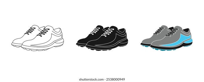 design for a set of sports shoes, golf, football, futsal, basketball and others, editable vector eps 10.