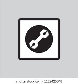The design of setting symbol in black and white frame.