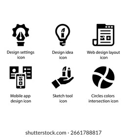Design settings, Design idea, Web design layout, app design, Sketch tool, Circles colors, icon