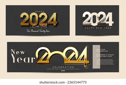 design several numbers for the new year 2024. with unique and modern numbers. Premium design for banners, posters and social media needs.