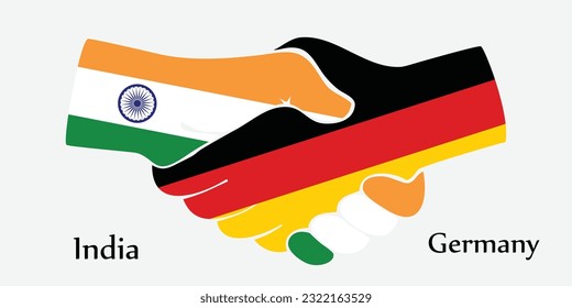 Design shake hands. Concept India and Germany the borth country a good contact, business, travel, transport and technology.