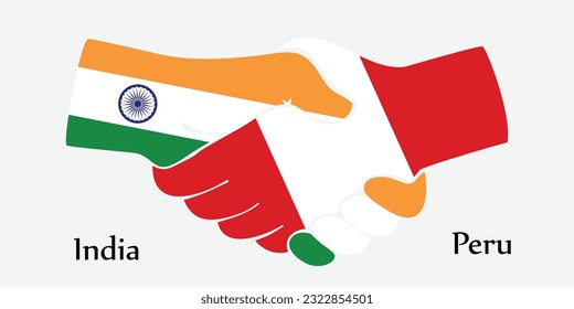 Design schüttelt die Hände. Konzeption Indien und Peru das Borth Land ein guter Kontakt, Business, Reisen, Transport und Technologie.