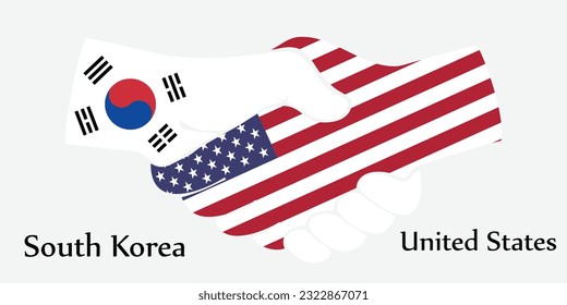 Design shake hands. Concept South United States and France the borth country a good contact, business, travel, transport and technology.