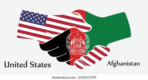 Design shake hands. Concept United States and Afghanistan the borth country a good contact, business, travel, transport and technology.