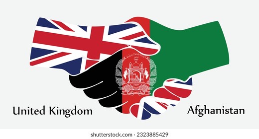 Design shake hands. Concept United Kingdom and Afghanistan the borth country a good contact, business, travel, transport and technology.