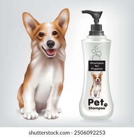 Diseña botellas de champú para varios tipos de perros.