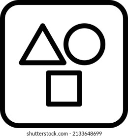 Design Shape Icon, Design Thinking Sign And Symbol Isolated On White Background.