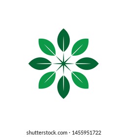 Design shape leaf logo and abstract organic leaf logo. Leaf logo eco graphic creative template. Environment decoration modern leaf emblem