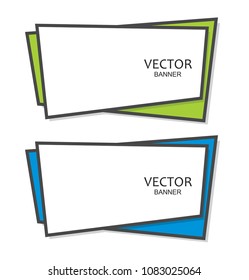 Design shape Origami vector banner. The original form as two squares, overlapping. Vector graphics
