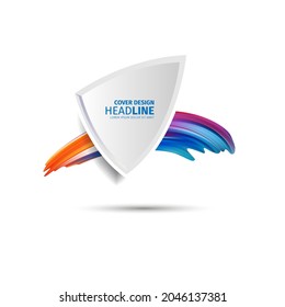 Forma de diseño Banner vector Origami. La forma original es de dos cuadrados con esquinas redondeadas, superpuestas. Gráficos vectoriales
