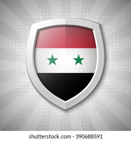 Design shape Origami vector banner with The flag used by the government forces of the Syrian Arab Republic