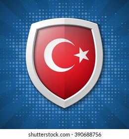 Design shape Origami vector banner with a flag of Turkey