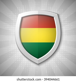 Design shape Origami vector banner with Flag of Bolivia