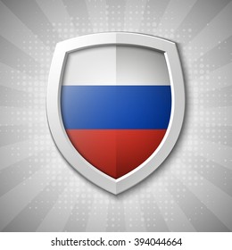 Design shape Origami vector banner with Flag of the Russian Federation