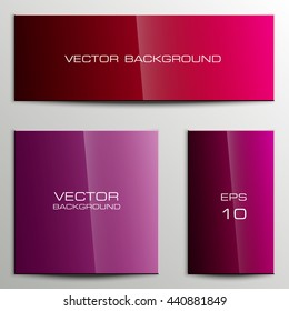 Design shape Origami vector banner. Three full-color glossy rectangle with a flare for your header or suggestions. Smooth stickers inscriptions